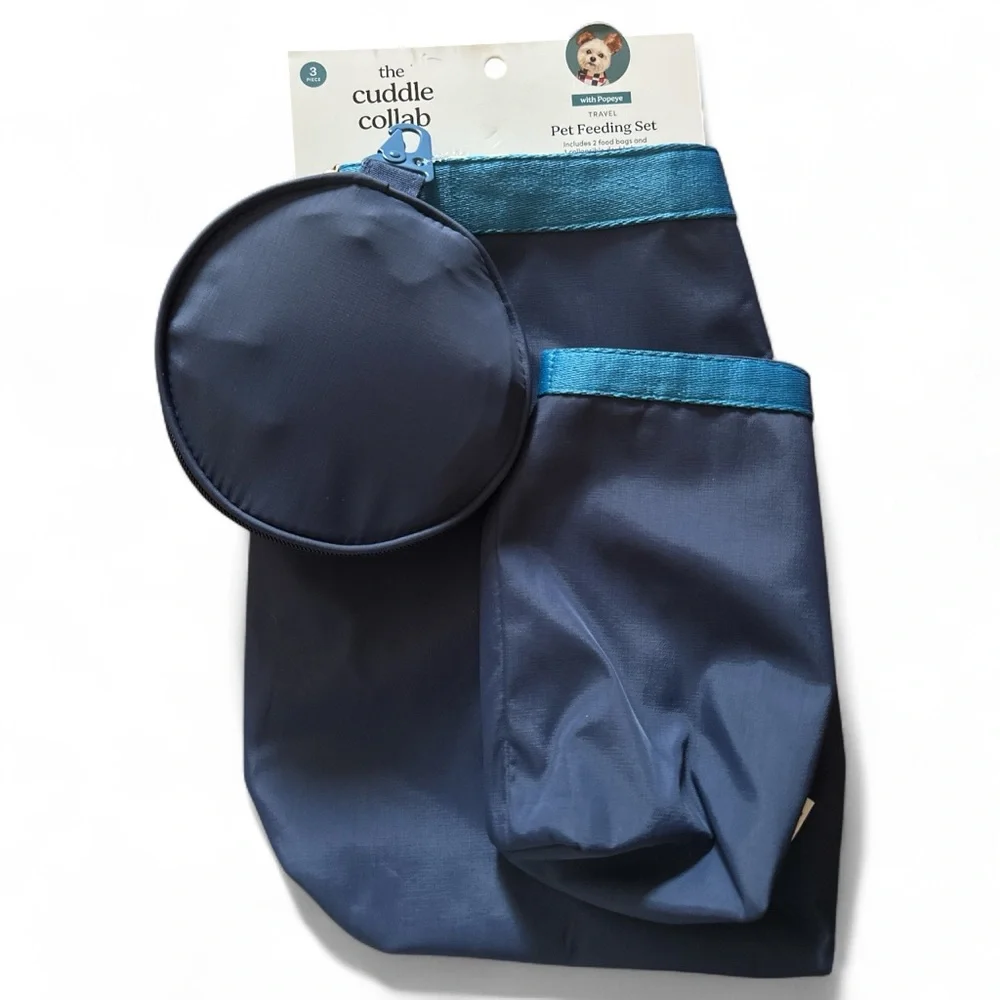 NWT The Cuddle Collab Pet Travel Food Set - Blue